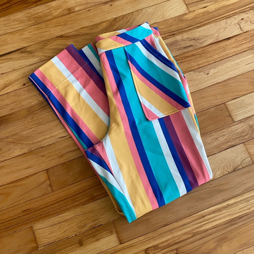 Blackmilk Tropicool Stripe Cuffed Pants